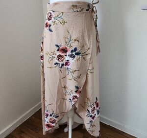 Floral Wrap Skirt in Cream Cottage Core Style